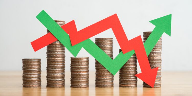 Gráfico ilustrando a volatilidade de preços e estratégias de hedging dinâmico